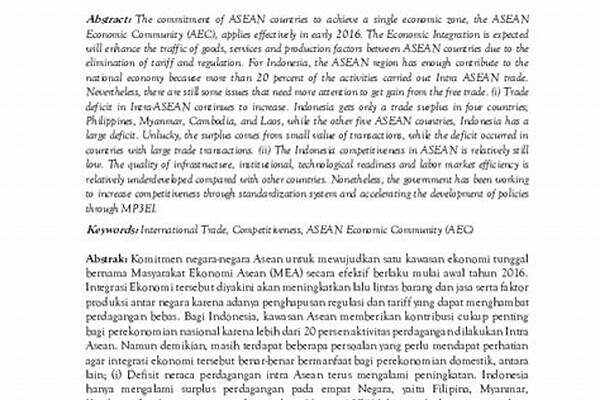 Analisis Mengenai Kesiapan Indonesia Menghadapi Era Perdagangan Bebas Asean